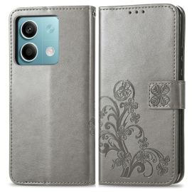 Cover portafoglio ART FLOWER S per Xiaomi Redmi Note 13 5G grigio