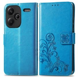 Custodia a portafoglio ART FLOWER S per Xiaomi Redmi Note 13 Pro+ 5G blu