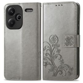 Cover portafoglio ART FLOWER S per Xiaomi Redmi Note 13 Pro+ 5G grigia