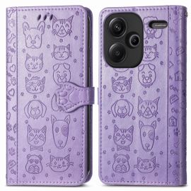 ART ANIMALS Cover a portafoglio per Xiaomi Redmi Note 13 Pro+ 5G viola
