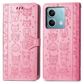 ART ANIMALS Cover a portafoglio per Xiaomi Redmi Note 13 5G rosa