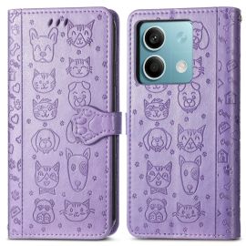 Custodia a portafoglio ART ANIMALS per Xiaomi Redmi Note 13 5G viola