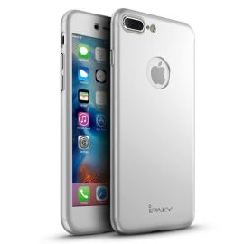 IPAKY 360° Ochranný obal + tvrdené sklo Apple iPhone 8 Plus strieborný