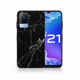 MY ART Cover in silicone Vivo Y21 / Y21s / Y33s BLACK MARBLE (142)