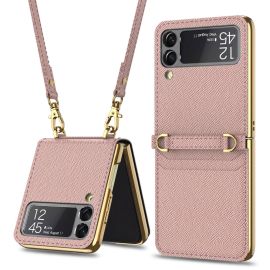 GKK CARD Kryt s remienkom Samsung Galaxy Z Flip 3 5G ružový