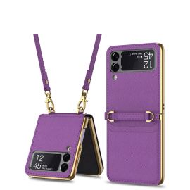 GKK CARD Cover con cinturino Samsung Galaxy Z Flip 3 5G viola