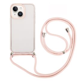 ROPE Cover trasparente con cordino per Apple iPhone 14 Plus rosa