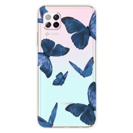 ART Silikónový kryt Huawei P40 Lite BLUE BUTTERFLIES