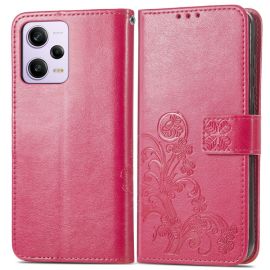 ART FLOWER S Custodia a portafoglio Xiaomi Redmi Note 12 5G rosa scuro
