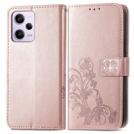 ART FLOWER S Custodia a portafoglio Xiaomi Redmi Note 12 5G rosa chiaro
