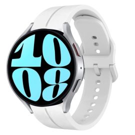 Cinturino in SILICONE per Samsung Galaxy Watch 6 Classic (47mm / 43mm) e Watch 6 (44mm / 40mm) bianco