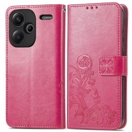 Cover portafoglio ART FLOWER S per Xiaomi Redmi Note 13 Pro+ 5G rosa scuro