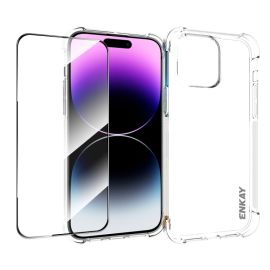 ENKAY SET Cover trasparente + vetro protettivo 3D Apple iPhone 14 Pro Max