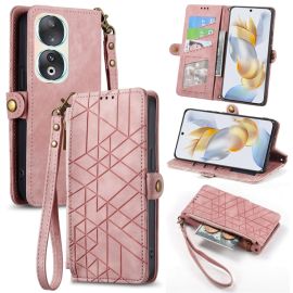 Custodia a portafoglio GEOM per Honor 90 5G rosa