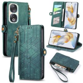 Custodia a portafoglio GEOM per Honor 90 5G verde