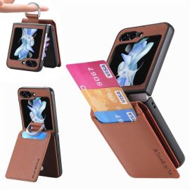 JSM CARD Cover con scomparti per carte Samsung Galaxy Z Flip 5 5G marrone