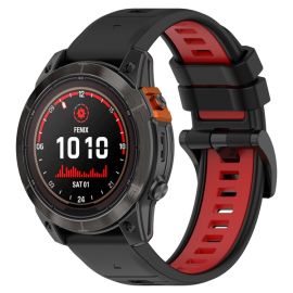 Cinturino sportivo universale per Garmin Fenix 7 Pro / 7 Pro Solar / 7 Pro Sapphire nero-rosso