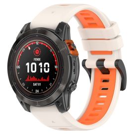 Cinturino sportivo universale per Garmin Fenix 7 Pro / 7 Pro Solar / 7 Pro Sapphire beige-arancio