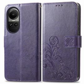 ART FLOWER S Custodia a portafoglio Oppo Reno10 5G / Reno 10 Pro 5G viola