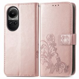 ART FLOWER S Custodia a portafoglio Oppo Reno10 5G / Reno 10 Pro 5G rosa chiaro