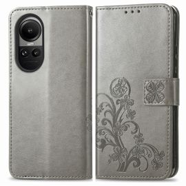 ART FLOWER S Custodia a portafoglio Oppo Reno10 5G / Reno 10 Pro 5G grigio