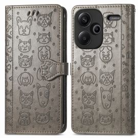 ART ANIMALS Cover a portafoglio per Xiaomi Redmi Note 13 Pro+ 5G grigia