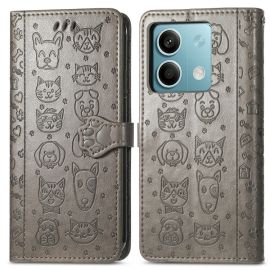 ART ANIMALS Cover a portafoglio per Xiaomi Redmi Note 13 5G grigia