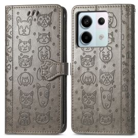 ART ANIMALS Cover a portafoglio per Xiaomi Redmi Note 13 Pro 5G / Xiaomi Poco X6 5G grigia