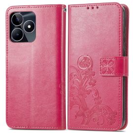 Custodia a portafoglio ART FLOWER S per Realme C53 rosa scuro