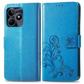 Custodia a portafoglio ART FLOWER S per Realme C53 blu