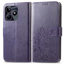 Custodia a portafoglio ART FLOWER S per Realme C53 viola