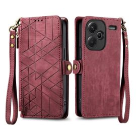 Custodia a portafoglio GEOM per Xiaomi Redmi Note 13 Pro+ 5G rossa