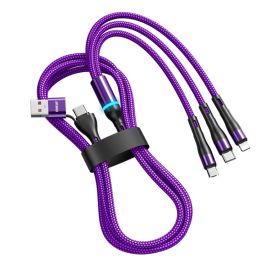 ENKAY Cavo 6in1 USB / USB Type-C a Lightning / micro USB / USB Type-C 1,3 metri viola