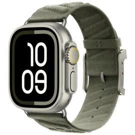 Cinturino in nylon TWILL BAND per Apple Watch 38 / 40 / 41 / Apple Watch 10 / 11 42mm verde scuro