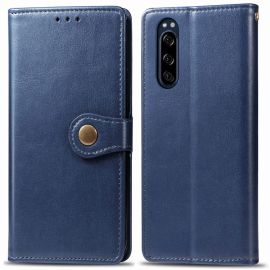 Custodia a portafoglio BUCKLE LEATHER Sony Xperia 5 blu